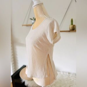 Cropped t with side slits